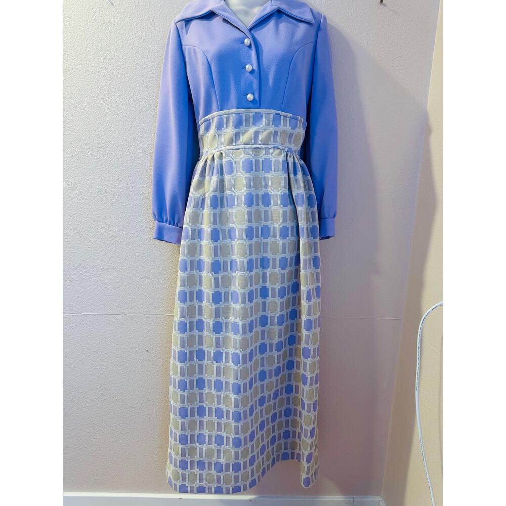 VTG 70s Empress of Dallas Maxi Dress Women’s Size M Mrs Maisel Fashion Style